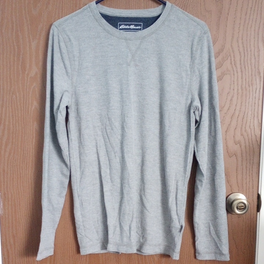 Eddie Bauer Light Gray Crew Neck Top Size S Men NWOT